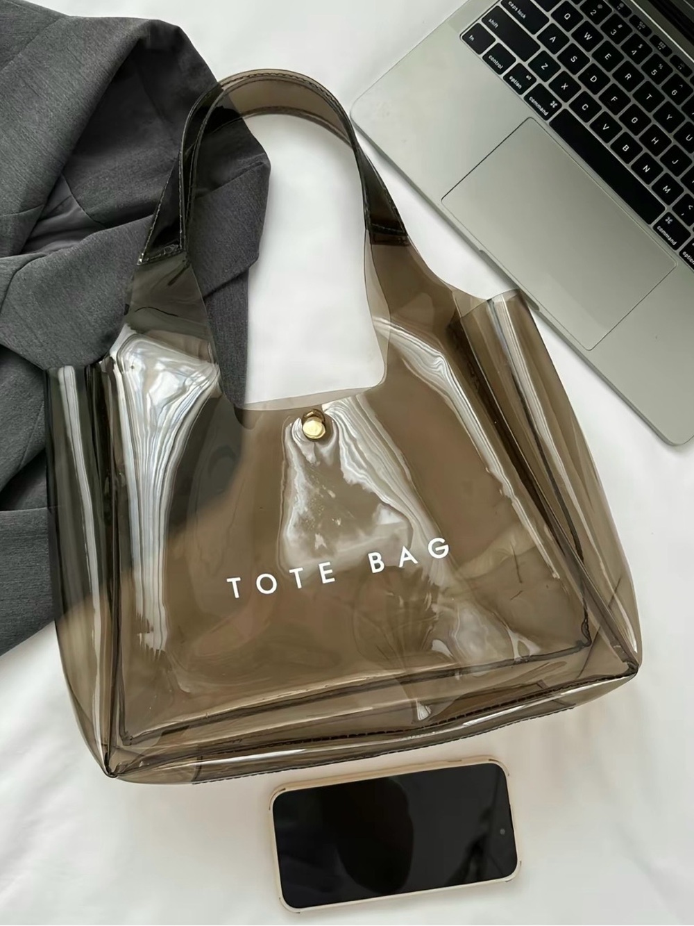 Clear Transparent Jelly Smoky TOTE BAG - Picture 2 of 5